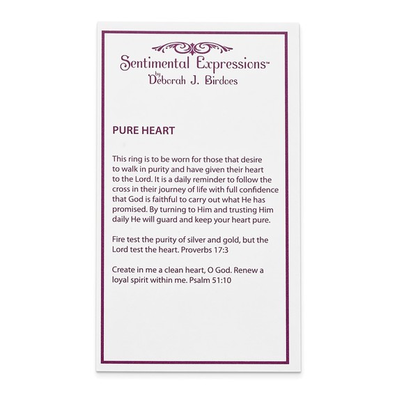 925 Sterling Silver Rhodium-plated CZ Polished Pure Heart Ring - Picture 7 of 8